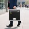 Black Rolling File Storage Box with Dual Lock and Aluminum Frame for Home or Office